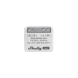 Shelly EM Mini Gen4 is a small form factor energy meter, designed as a small form factor power meter, allowing you to monitor the power consumption of connected devices.
